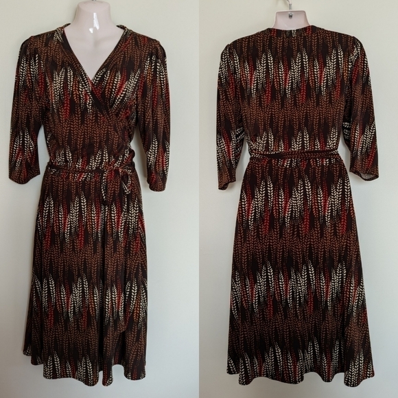 Laundry SHELLI SEGAL Faux Wrap Dress 10 - Picture 1 of 9
